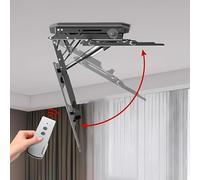 Support TV Plafond - 32-70/50-90 inch Support TV Plafond Réglable - Télescopique avec Levage Automatique, Rabattable 0-85° Élévateur TV Rabattable Caché(for 50-90inch TV)