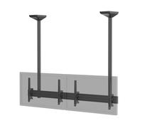 Support TV plafond menu board 2 écrans 45''- 55'' Hauteur 150cm noir