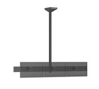Support TV plafond menu board 3 écrans 32'' - Hauteur 150 cm noir