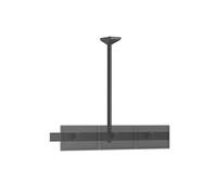 Support TV plafond menu board 3 écrans 32'' - Hauteur 150 cm noir