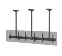 Support TV plafond menu board 3 écrans 45''-50'' Hauteur 150cm noir