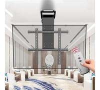 Support TV plafond motorisé pour téléviseurs de 50 à 90 pouces jusqu'à 80 kg, système de levage TV invisible, support TV rabattable électrique, VESA max. 600 x 600 mm, inclinaison de 0 à 85°.