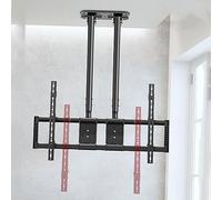 Support TV plafond réglable - Support double mât réglable en hauteur pour écrans de 50 à 100 pouces - Design télescopique inclinable et pivotant parfait pour plafonds et home cinéma