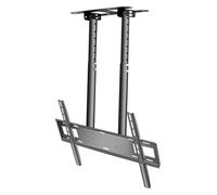 Support TV Plafond, Support de Plafond pour TV, Support TV Suspendu à Double Poteau, Compatible avec Les téléviseurs de 50 à 100 Pouces, Hauteur télescopique réglable