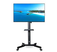 Support TV Portable Support TV Universel pivotant au Sol pour la Plupart des téléviseurs LCD LED OLED Plasma Plats incurvés de 32 à 52 Pouces Hauteur réglable avec Gestion des cbles Support de Table