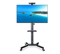 Support TV Portable Support TV Universel pivotant au Sol pour la Plupart des téléviseurs LCD LED OLED Plasma Plats incurvés de 32 à 52 Pouces Hauteur réglable avec Gestion des cbles Support de Table