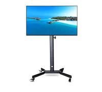 Support TV Portable Support TV Universel pivotant au Sol pour la Plupart des téléviseurs LCD LED OLED Plasma Plats incurvés de 32 à 52 Pouces Hauteur réglable avec Gestion des cbles Support de Table