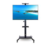 Support TV Portable Support TV Universel pivotant au Sol pour la Plupart des téléviseurs LCD LED OLED Plasma Plats incurvés de 32 à 52 Pouces Hauteur réglable avec Gestion des cbles Support de Table