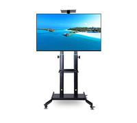Support TV Portable Support TV Universel pivotant au Sol pour la Plupart des téléviseurs LCD LED OLED Plasma Plats incurvés de 32 à 52 Pouces Hauteur réglable avec Gestion des cbles Support de Table