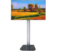 Support TV portable universel pour téléviseurs de 37 à 60 pouces, support cantilever réglable avec fonction d'inclinaison, base en verre trempé robuste, support TV plat et incurvé idéal