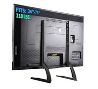 Support TV pour téléviseurs Sony Bravia 55/65/75", base de support de table TV, support de rechange réglable en hauteur, pour la plupart des téléviseurs à écran plat LED de 36 à 75", pieds TV en acier