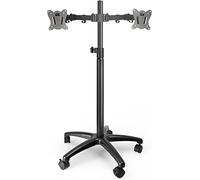 Support TV roulant avec roulettes réglable en hauteur pour écrans plats/incurvés de 30,5 à 68,6 cm, support de télévision mobile au sol pour la maison et le bureau, déplacement et configuration