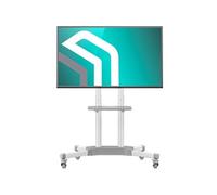 Support TV Roulettes Blanc pour 32 - 65 Pouces TV, Meuble TV sur Roulettes Blanc de 45,5 kg - Ecran sur Pied Mobile VESA 100x100 - 600x400, TS1351-W