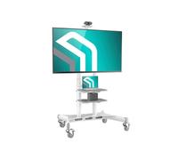 Support TV Roulettes Blanc pour 50 - 86 TVs, jusqu'à 90,9 kg, VESA 200x200 - 800x500/TV Chariot à Roulettes Hauteur Réglable TS1881-W Blanc