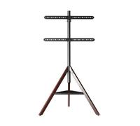 Support TV Sol Pour Trépied TV Support TV Pour Écran de 32 à 75 Pouces, Support TV Réglable En Hauteur Et Rotatif Support TV Angle Support De Sol TV Avec Plateau En Bois Support De Sol TV