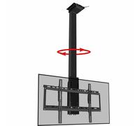 Support TV, support TV au plafond motorisé - support de sol TV, ascenseur TV rabattable à rotation manuelle à 360 °, avec support réglable en hauteur avec télécommande, support de toit télescopique à