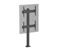 Support TV sur pied - 2 écrans 40''-65'' Hauteur 175cm à visser noir