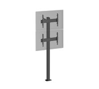 Support TV sur pied - 2 écrans 40''-65'' Hauteur 240cm à visser noir
