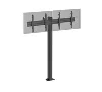 Support TV sur pied - 2 écrans 43'' - 49'' Hauteur 175cm à visser noir