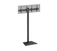 Support TV sur pied - 2 écrans 43'' - 49'' Hauteur 240cm à poser, Inclinable noir