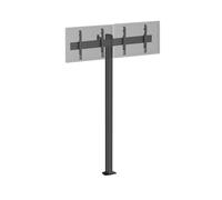 Support TV sur pied - 2 écrans 43'' - 49'' Hauteur 240cm à visser noir