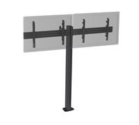 Support TV sur pied - 2 écrans 50'' - 55'' Hauteur 175cm à visser noir