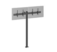 Support TV sur pied - 2 écrans 50'' - 55'' Hauteur 240cm à visser, Inclinable noir