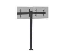 Support TV sur pied - 2 écrans 50'' - 55'' Hauteur 240cm à visser noir