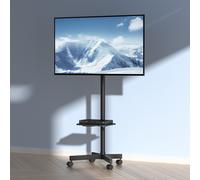 VEVOR Support TV sur Pied Universel pour Télévisions de 58,4 à 152,4 cm Chariot TV Hauteur Réglable à 3 Niveaux 143-154 cm Meuble TV Mobile Charge 40 kg Double Plateau Max VESA 400x400 mm Maison Burea