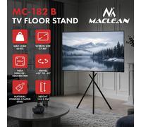 Support TV sur Pied Maclean MC-182B 37-80" VESA 600x400 60kg Noir