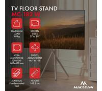 Support TV sur Pied Maclean MC-182W 37-80" VESA 600x400 60kg Blanc