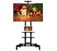 Support TV sur Pied Meuble TV-3 Etagères-2 Barre,Hauteur Réglable -32 à 75 Pouce écran/LCD/LED/Plasma Max VESA 600x400 mm YAHEETECH