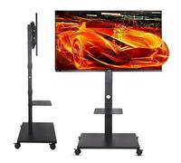 Support TV sur Pied - Support TV roulettes - Chariot Meuble TV Universel 32-70 Pouces - Hauteur Réglable, Charge 30kg VESA