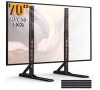 Support TV sur Pied Universel pour Téléviseurs 22-70 Pouces, Pied TV de Table avec 3 Options de Hauteur, Base de Remplacement