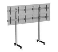 Support TV sur pieds - 6 écrans 50''- 55'' - Hauteur 240 cm - A roulettes