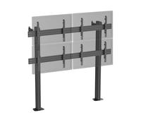 Support TV sur pieds - mur d'images 4 écrans 45''- 55'' hauteur 175cm à visser noir