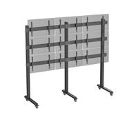 Support TV sur pieds - mur d'images 9 écrans 45''-50'' à roulettes noir