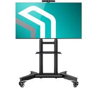 ONKRON Support TV Mobile pour 32-75 Pouces, Chariot Tele Roulant Charge Max de 60 kg, Support TV sur Pied avec roulettes VESA 200x200-600x400, Meuble TV sur Pied Hauteur Réglable Noir TS1571-B