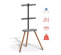 METRONIC 451077 Support TV sur Pied Television Universel 43 à 65 Pouces (109-165 cm) Pivotant avec Trepied Bois au Sol - Stand pour Télé, Max Vesa 400x400 jusqu'à 35 Kg