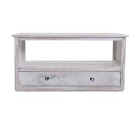 Support TV table TV lowboard étagère TV, shabby look, vintage blanc