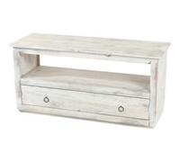 Support TV table TV lowboard étagère TV, shabby look, vintage blanc Blanc