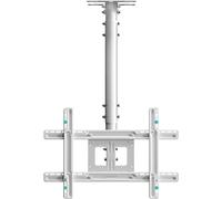 Support TV Telescopique Plafond pour 32"" - 80"" TV, Bras Articule TV Plafond Poids de 68 kg - Support Plafond TV VESA 100x100-600x400/Coulissante Support TV Inclinable Pivotant N1L-W Blanc