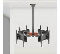 Support TV universel avec réglage télescopique de la hauteur, rotation à 360° pour TV plat/incurvée, idéal pour économiser de l'espace et des angles de vue optimaux