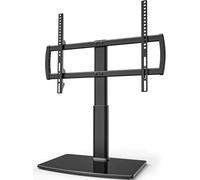 Support Tv Universel Avec Support Mural Pour Téléviseur De 32 À 70 Pouces, Réglable En Hauteur Sur 4 Niveaux, Base En Verre Trempé Très Résistante, Supporte Des Écrans Jusqu'À 99Lbs, Ht03B-002