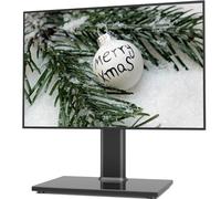 Support TV Universel HT06B-001 avec Support Mural pour 27 à 60 Pouces réglable en Hauteur, Base en Verre trempé Robuste, Peut contenir des écrans jusqu'à 40 kg