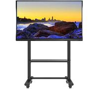 Support TV Universel Meuble TV Mobile avec Roues TV à Écran Plat 55/65/70/75/80/85 Pouces, Support au Sol pour Salons/Bureau/Salle de Sport/Chambre, Noir, Charge 125 Kg Meuble TV Roulant