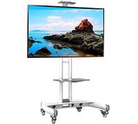 Support TV universel mobile avec gestion des fils - Chariot de télévision autoportant pour téléviseurs à écran plat de 32 à 65,1 pouces - Supporte jusqu'à 45,5 kg - Hauteur réglable - Mobilité facile