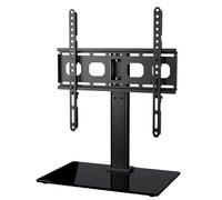 Support TV universel - Support TV de table pour téléviseurs de 32 à 60 pouces, support universel avec base en verre trempé et gestion des fils, peut supporter jusqu'à 40,9 kg, VESA 100 x 100 à 400 x