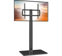 Support TV Universel sur Pied, pivotant à 80°, réglable en Hauteur, Peu encombrant pour TV, LCD, LED, OLED de 27 à 55’’, Parfait pour Le Coin d’Une pièce ou Une Chambre à Coucher