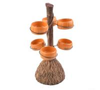 Support unique pour bol à goûter d'Halloween avec motif balai pour servir des friandises lors de rassemblements (6 tasses)